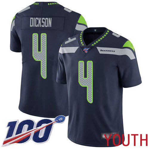Seattle Seahawks Limited Navy Blue Youth Michael Dickson Home Jersey NFL Football 4 100th Season Vapor Untouchable